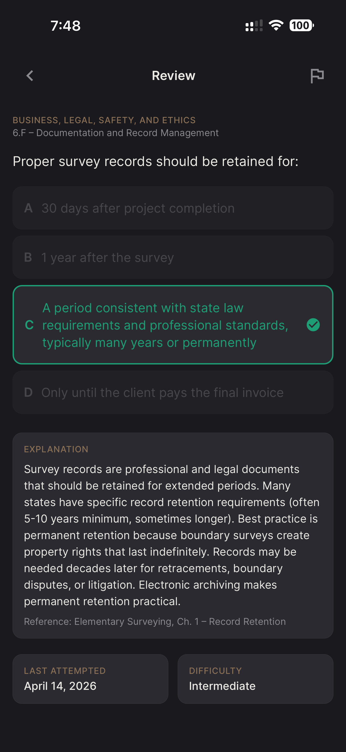 Screenshot — Detailed explanations