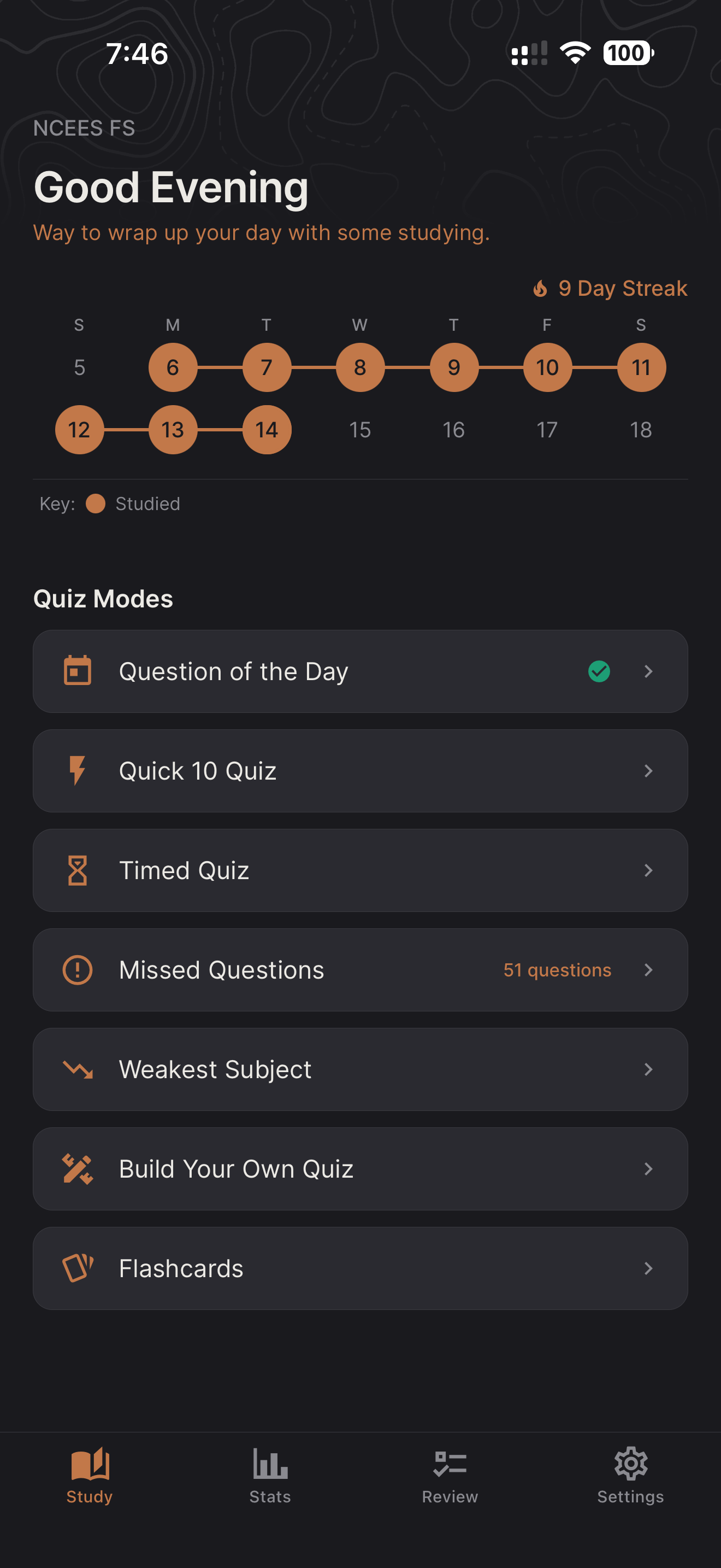 Screenshot — Question of the Day